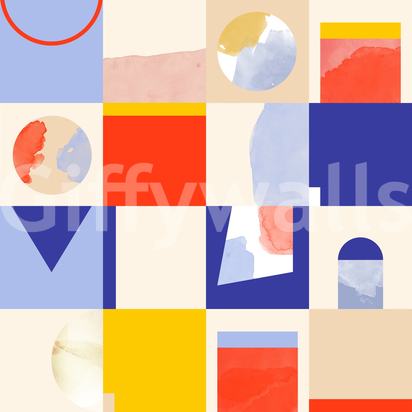 Textured shape mural wallpaper