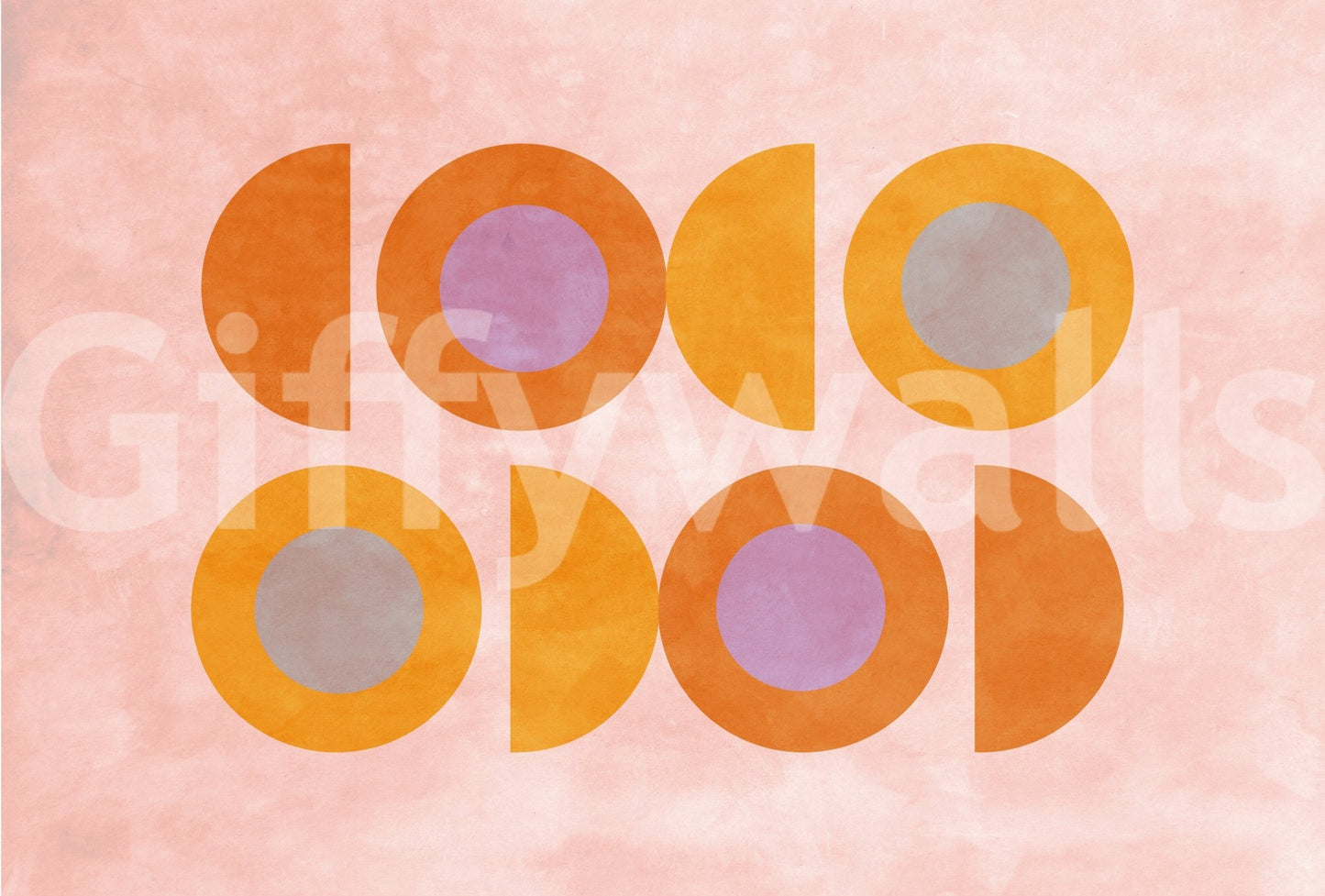 Vægmaleri med solnedgangsformer fra midten af århundredet