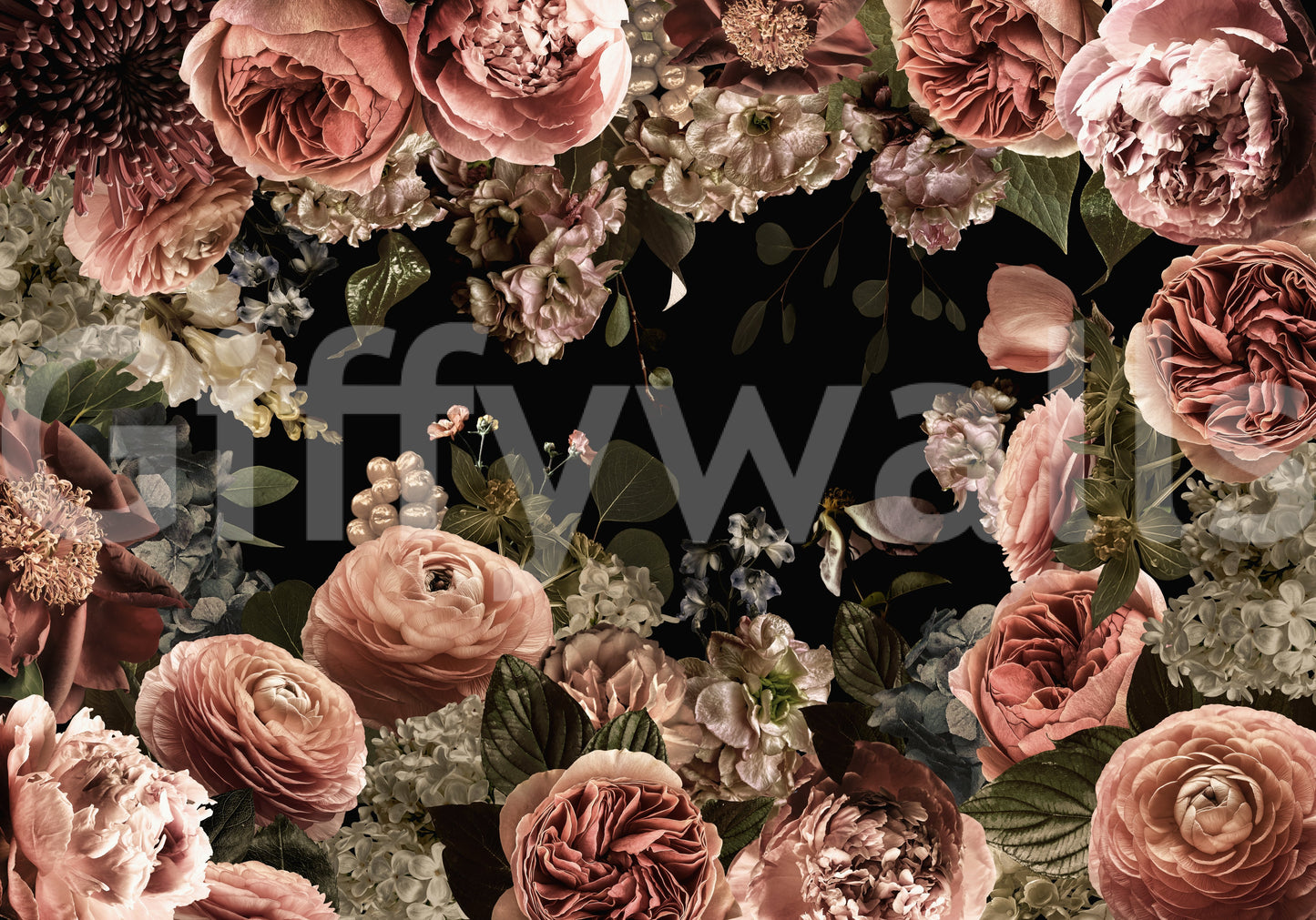 Midnight Bloom floral wallpaper for walls