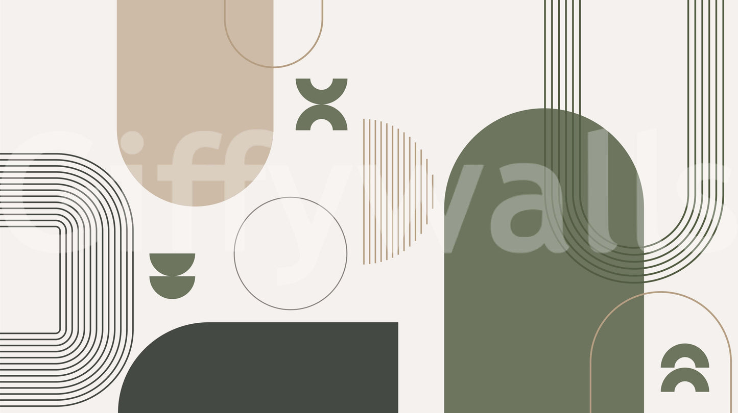 Minimalistisk retro vibe vægmaleri