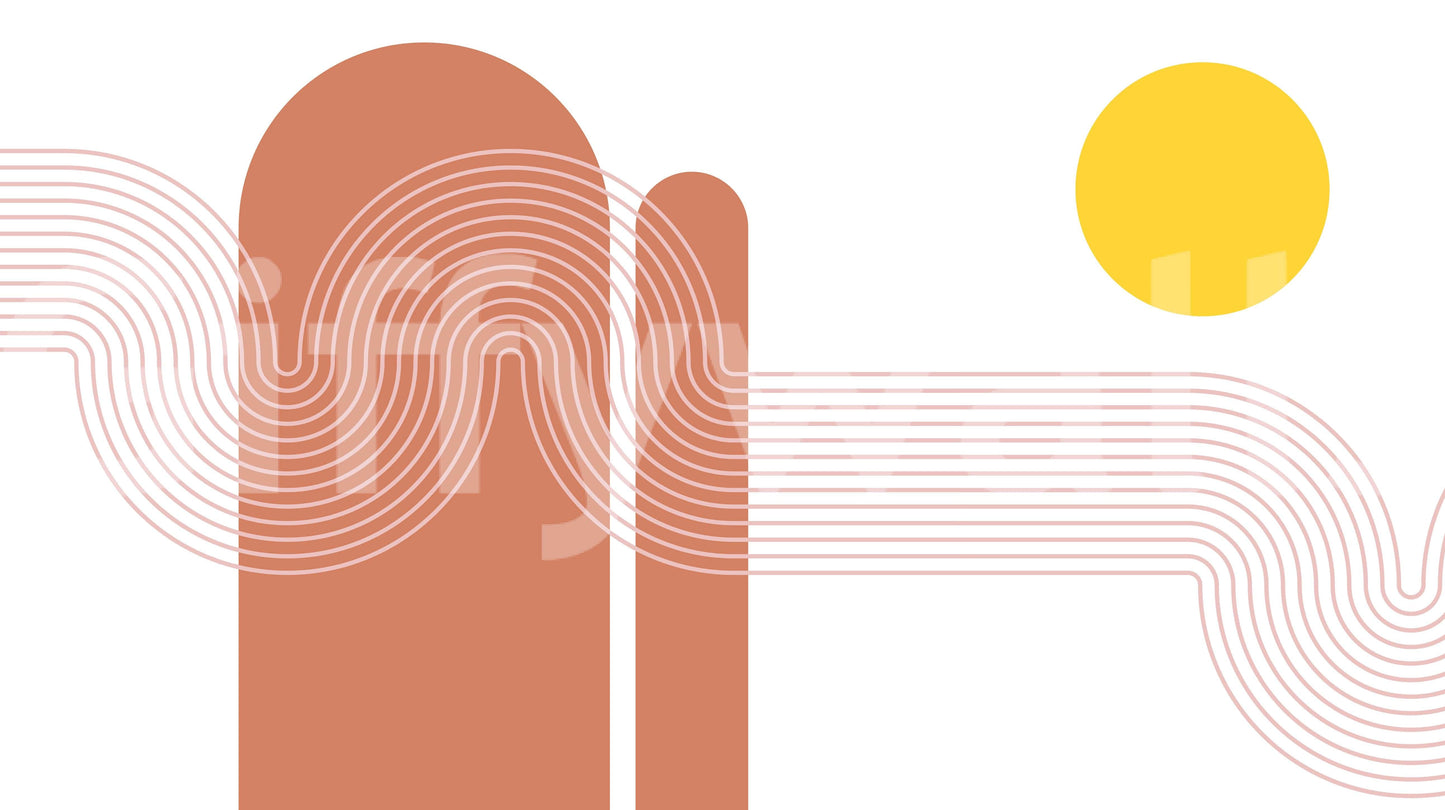 Minimalistische zonsondergang Vibes Wall Mural