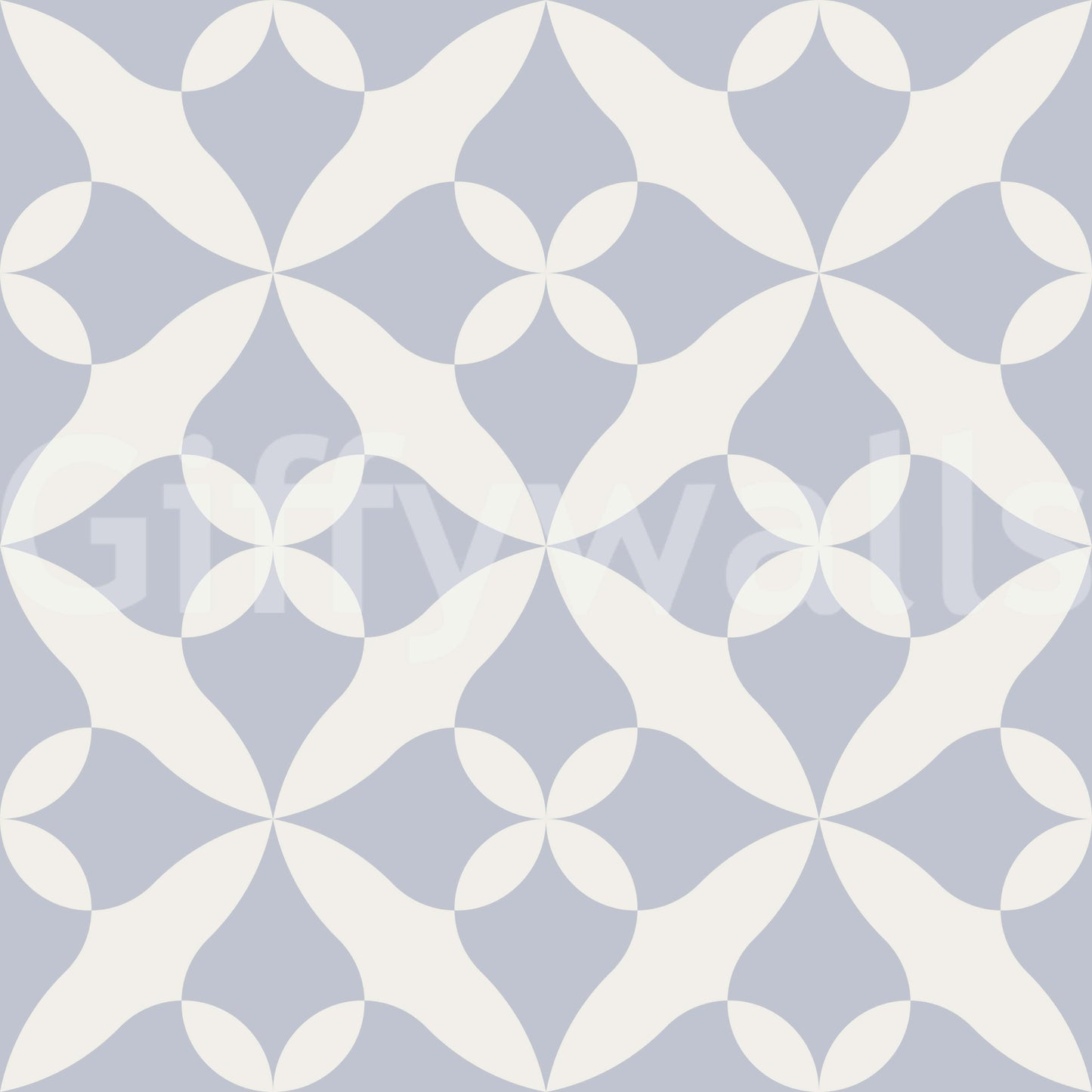 Soft blue clover pattern wallpaper for interiors.