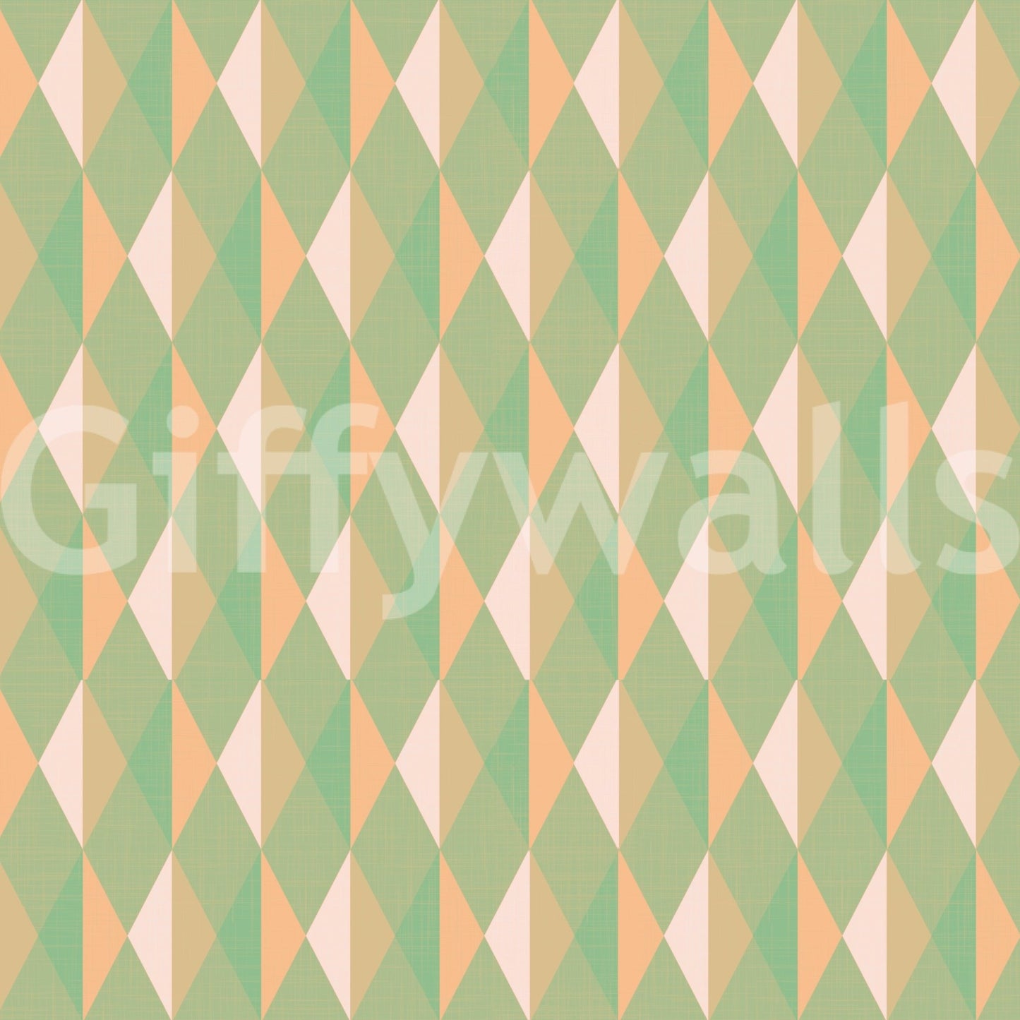 Mint peach triangle wall mural seamless pattern