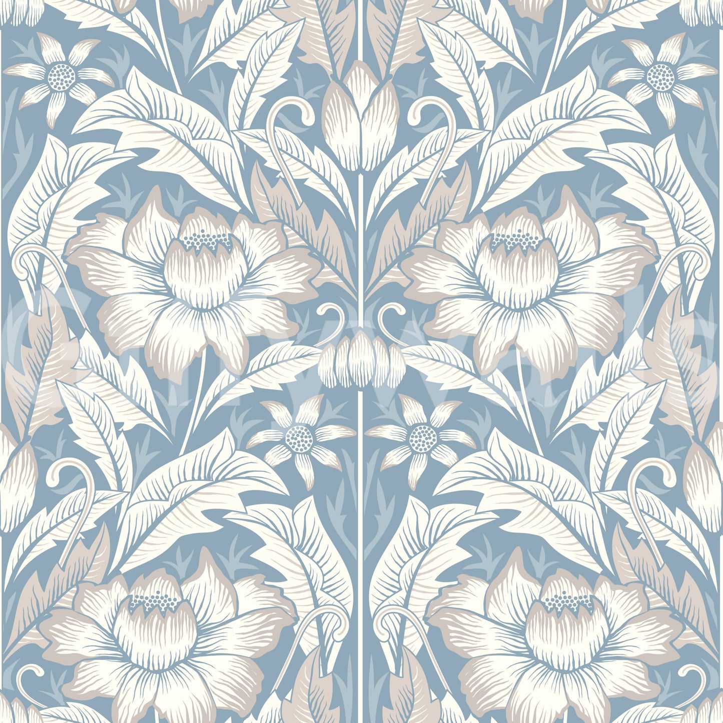 Timeless Garden – Mist Blue Wallpaper⁠
