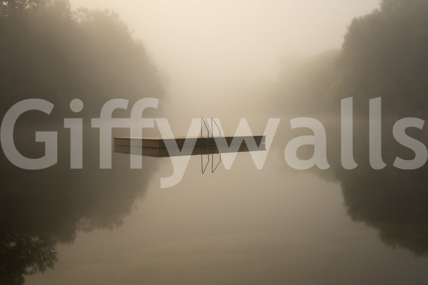 Misty Lake Retreat Wall Mural -2130139