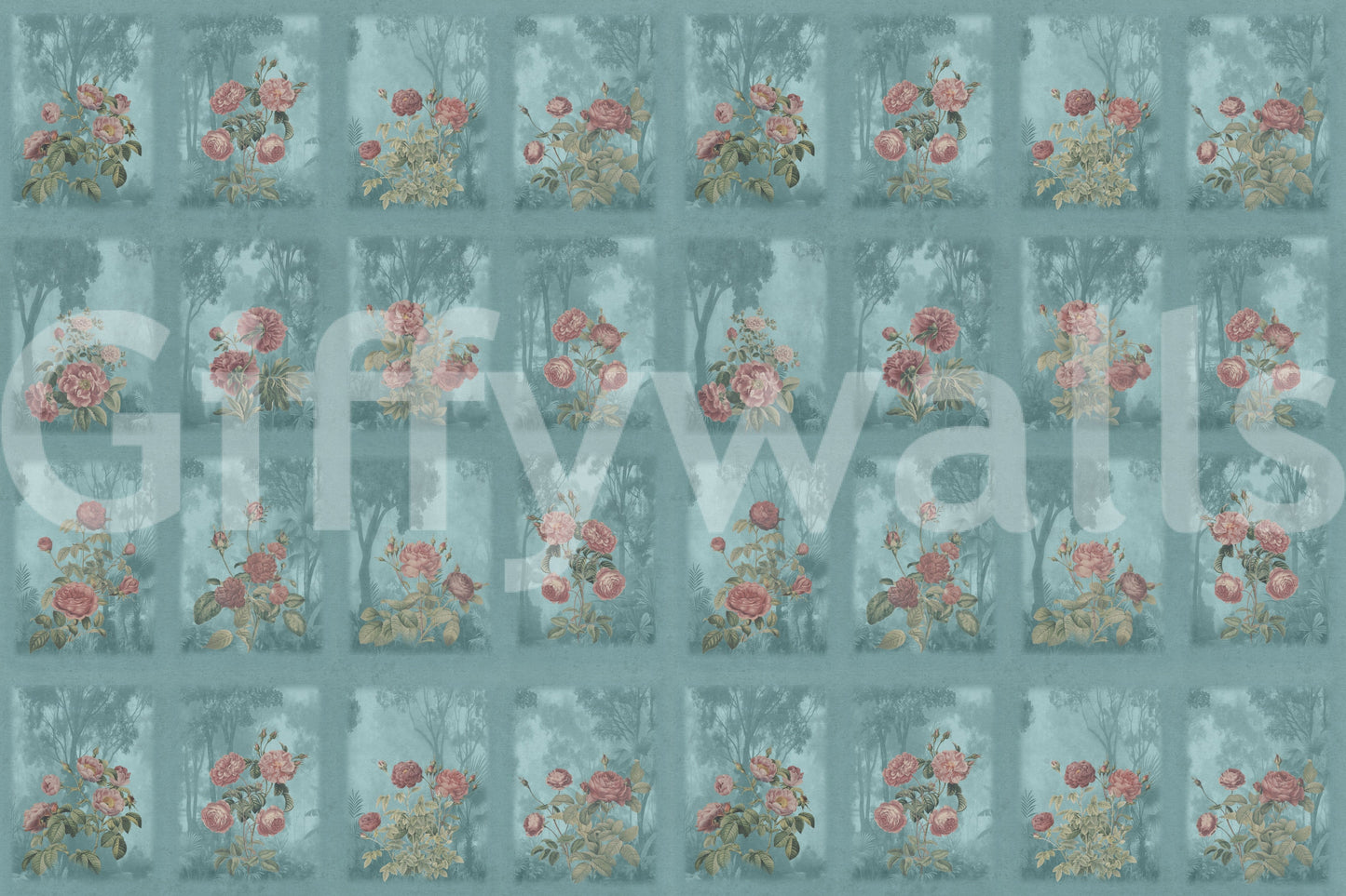 High-quality floral illustration on a durable vinyl mural for hallways.