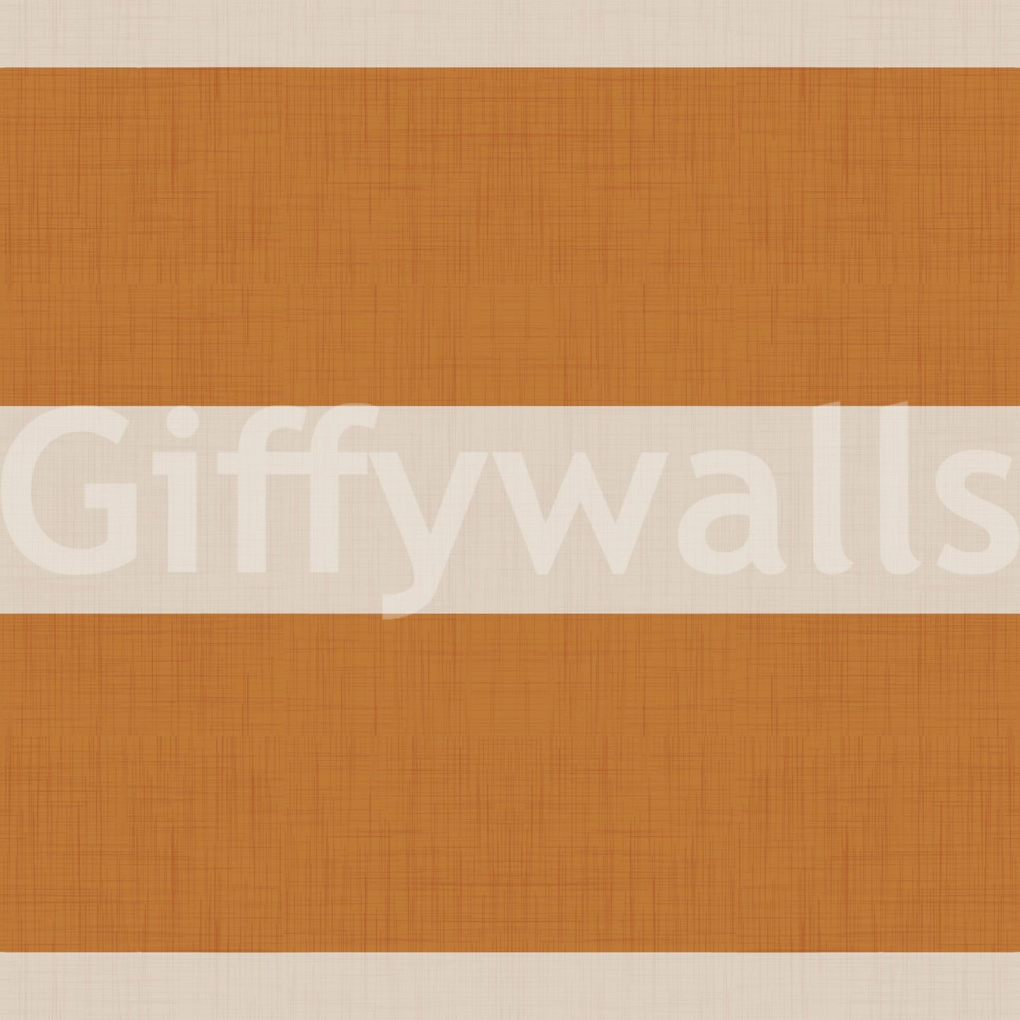 Modern Horizontal Stripe Terracotta Cream Wallpaper