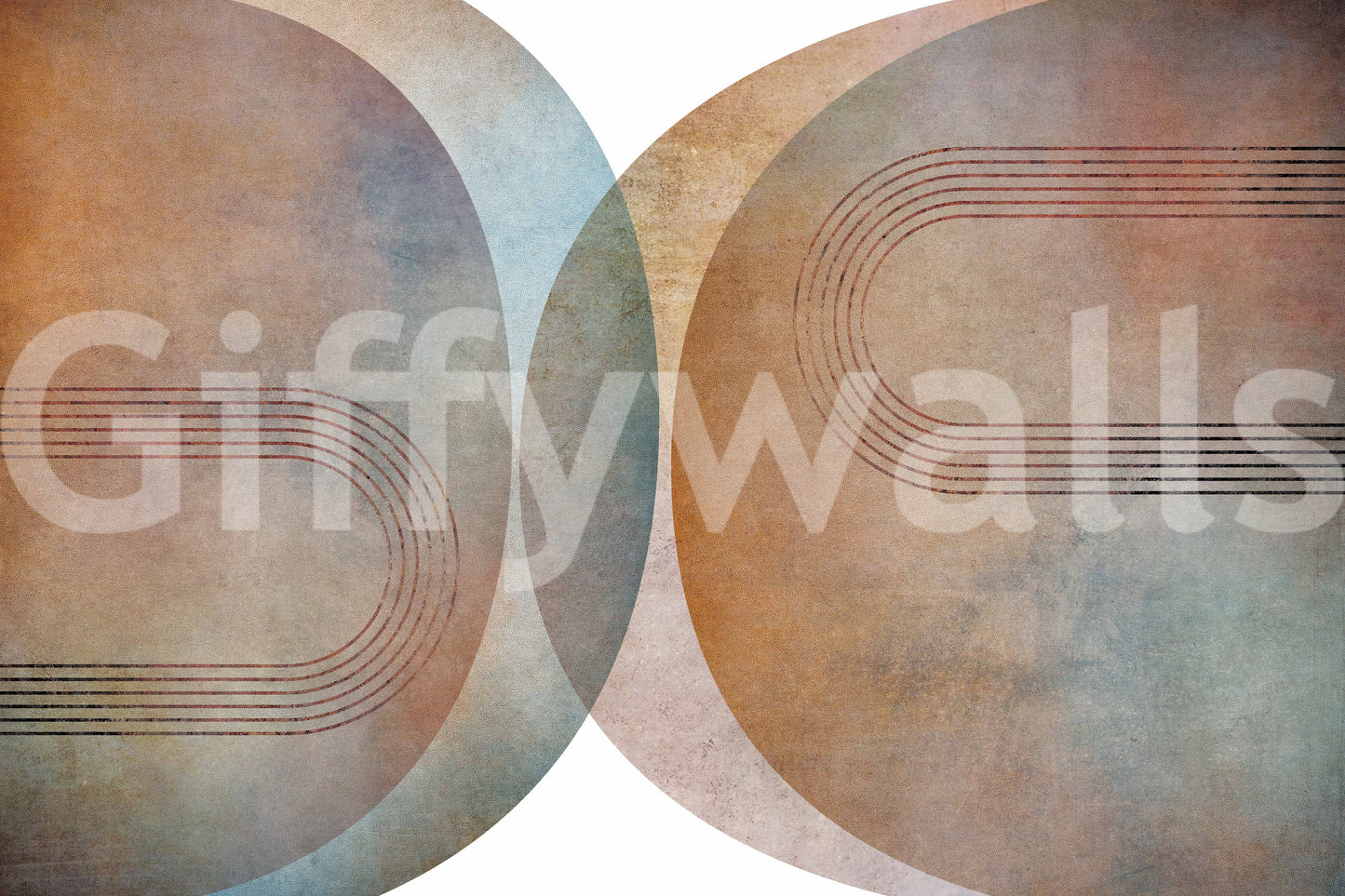 Modern Mid Century Curves Wall Mural