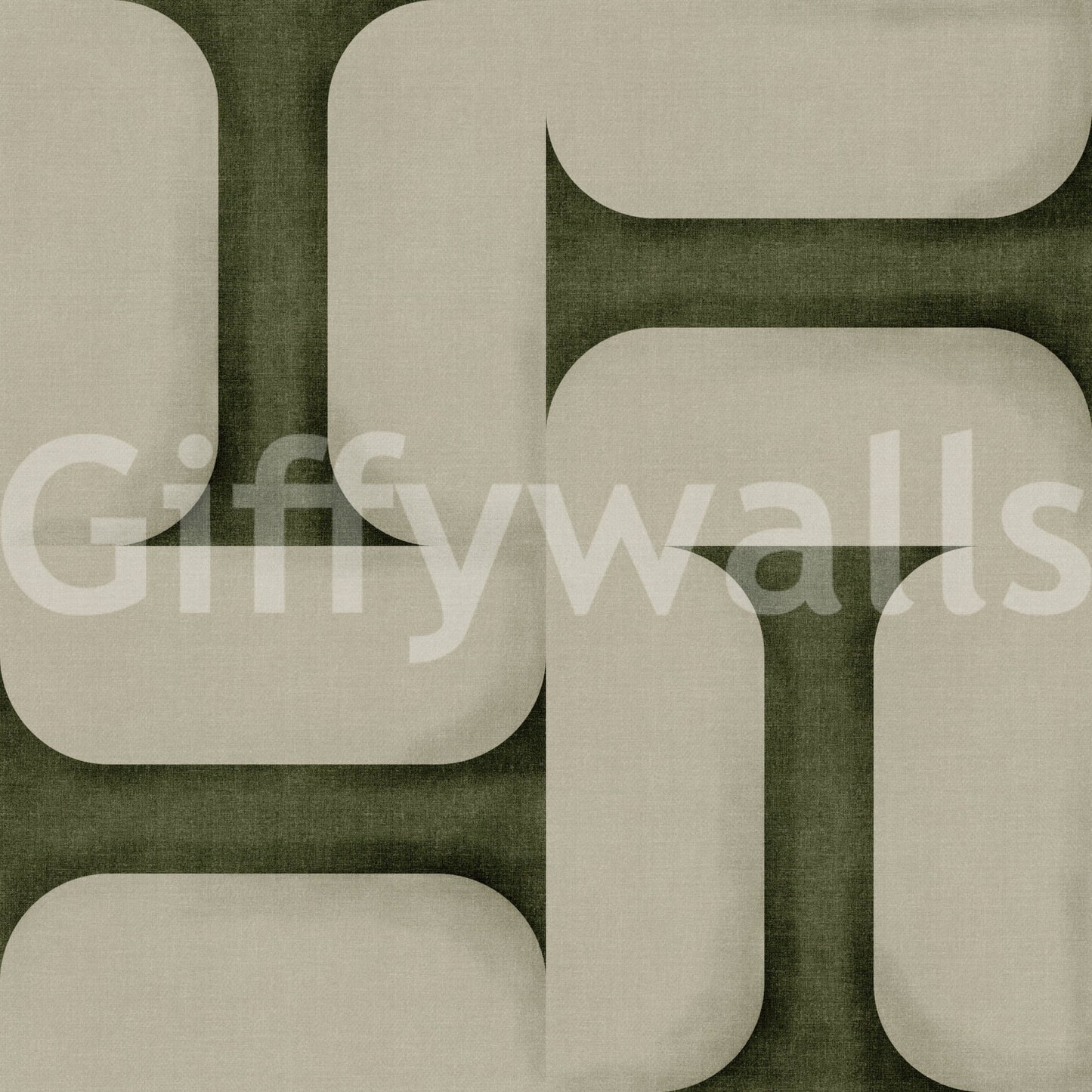 Modern Textured Tiles Olive Wallpaper