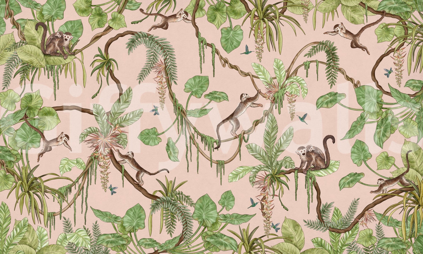 Monkey Business in Paradise Wall Mural