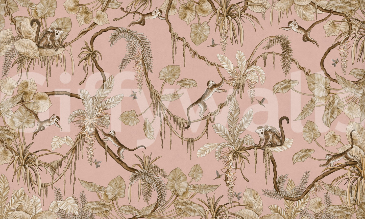 Fresque murale Monkey Grove Blush