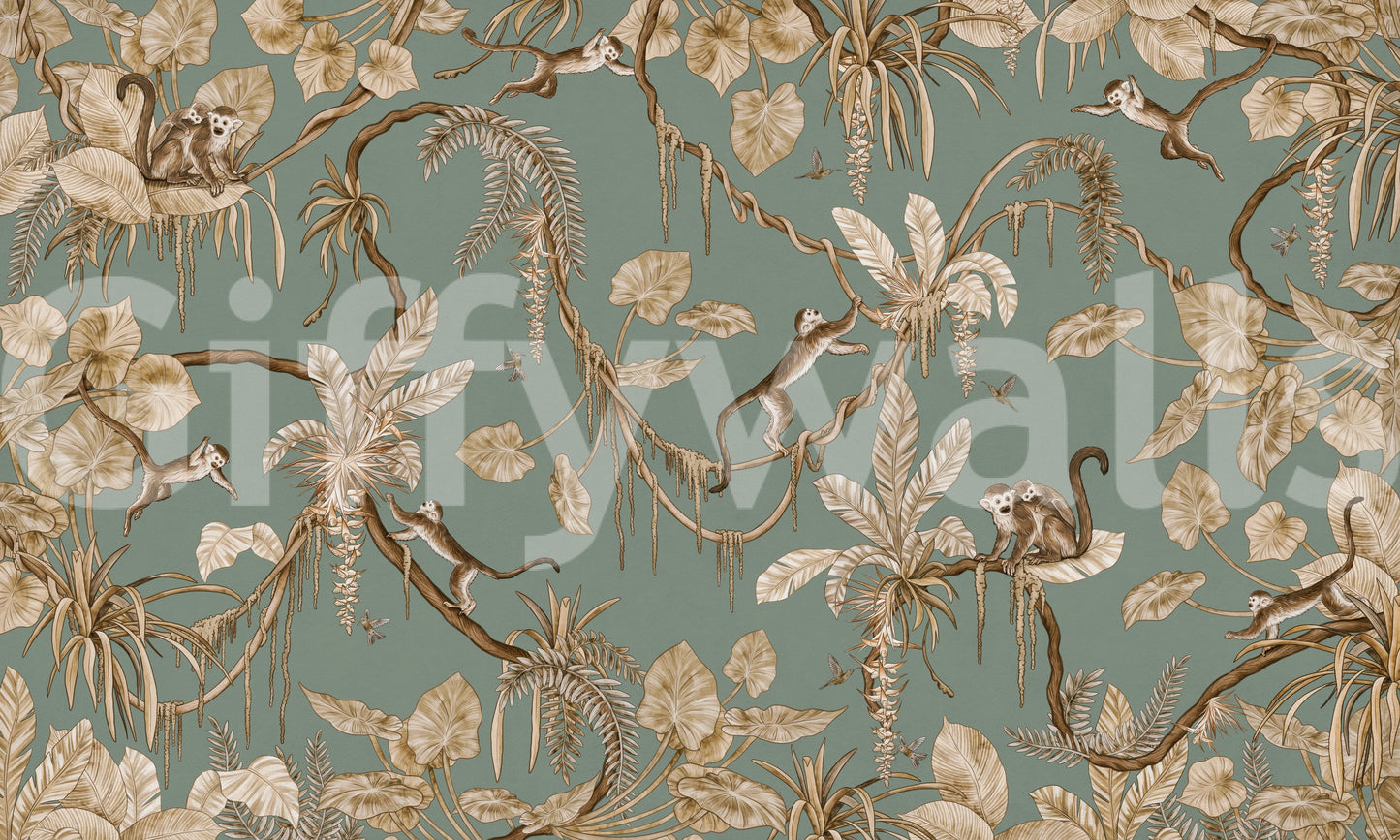 Monkey Business Wallpaper Wall Mural