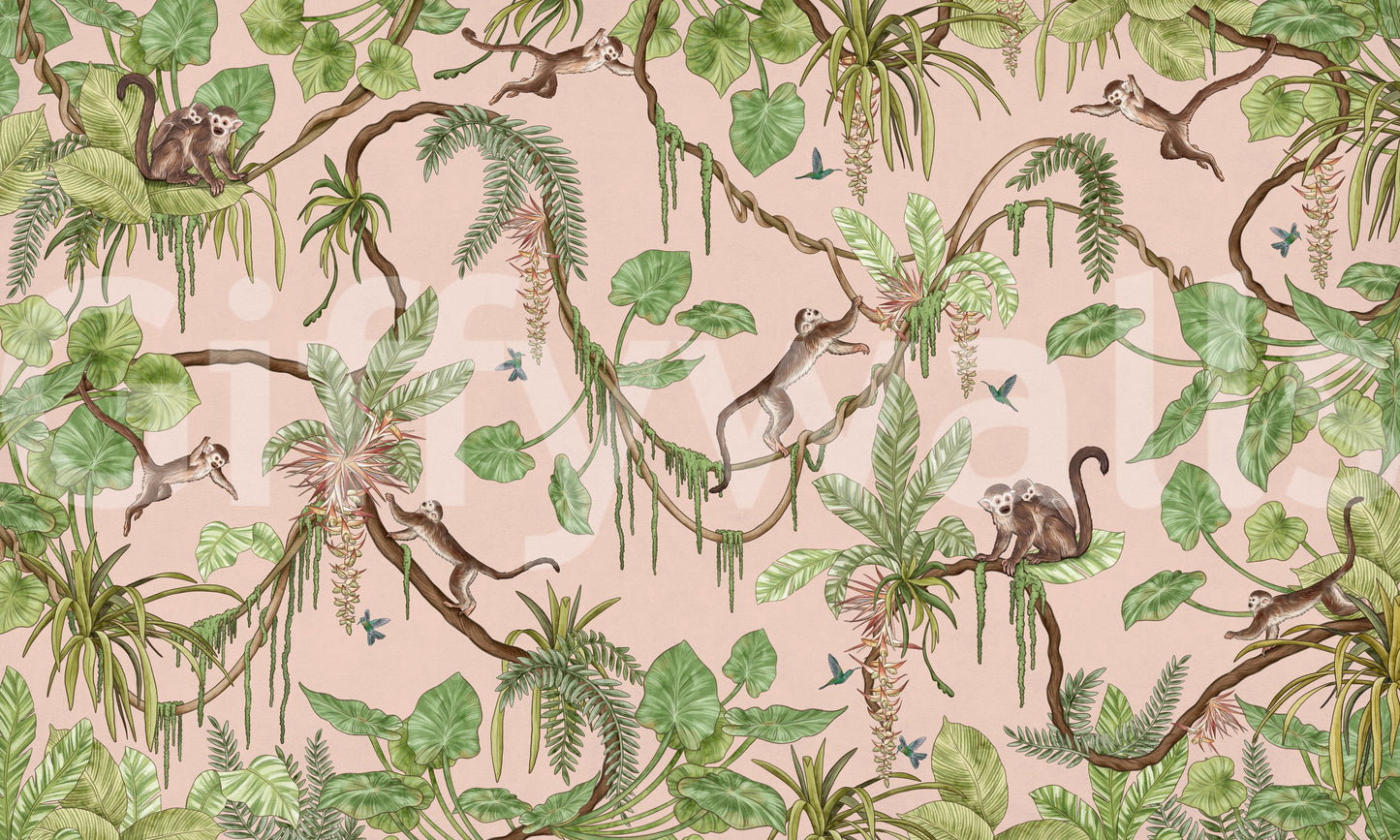 Monkey Business in Paradise Wall Mural