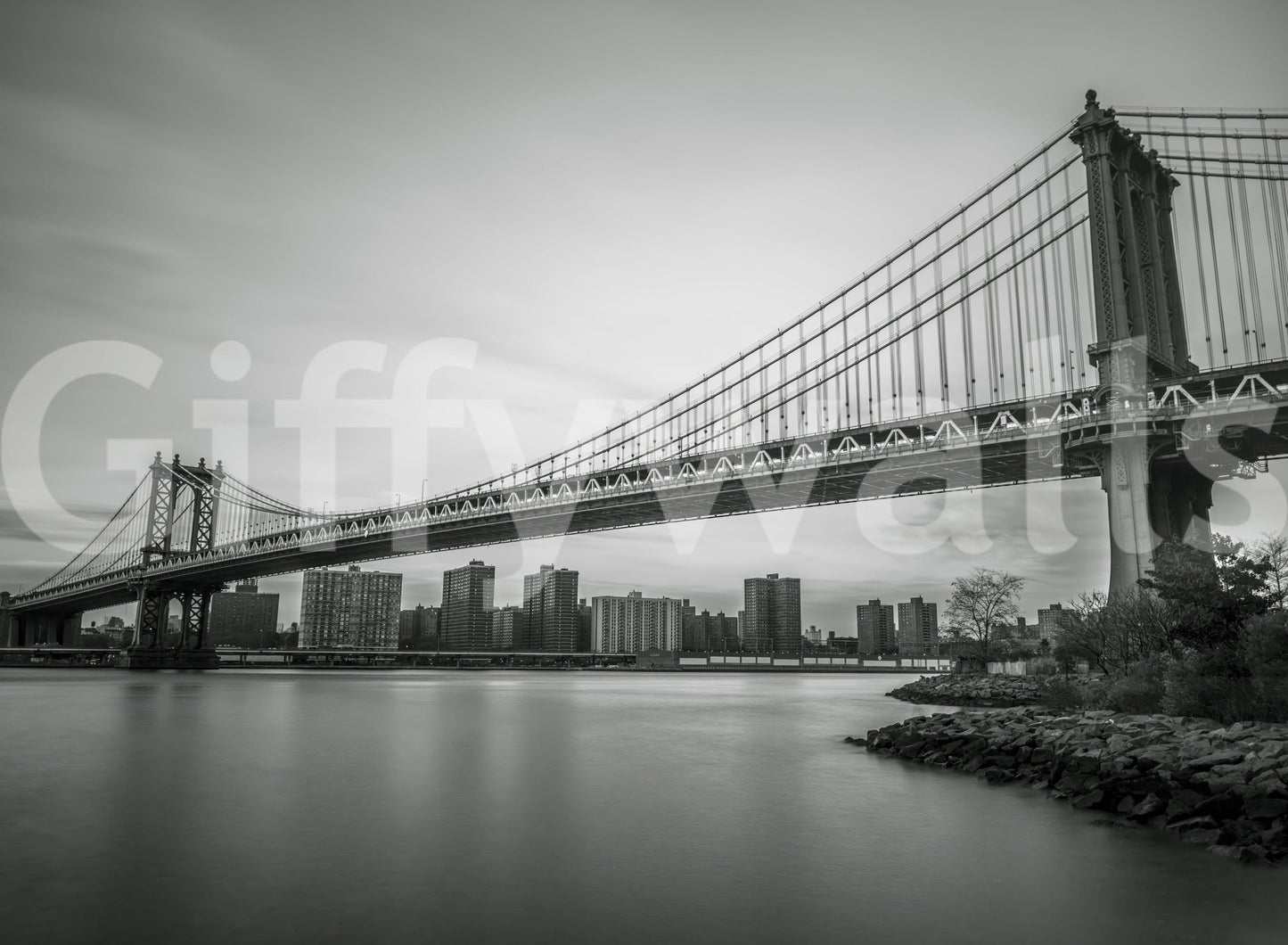 Monochrome Bridge wall piece Historical structure, modern mood.