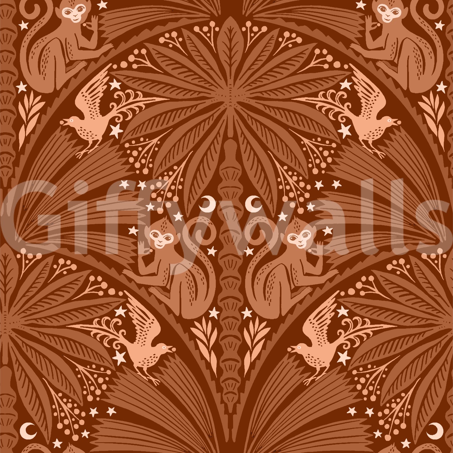 ジャングルベリー泥棒:ムーンモンキー&バードの壁紙