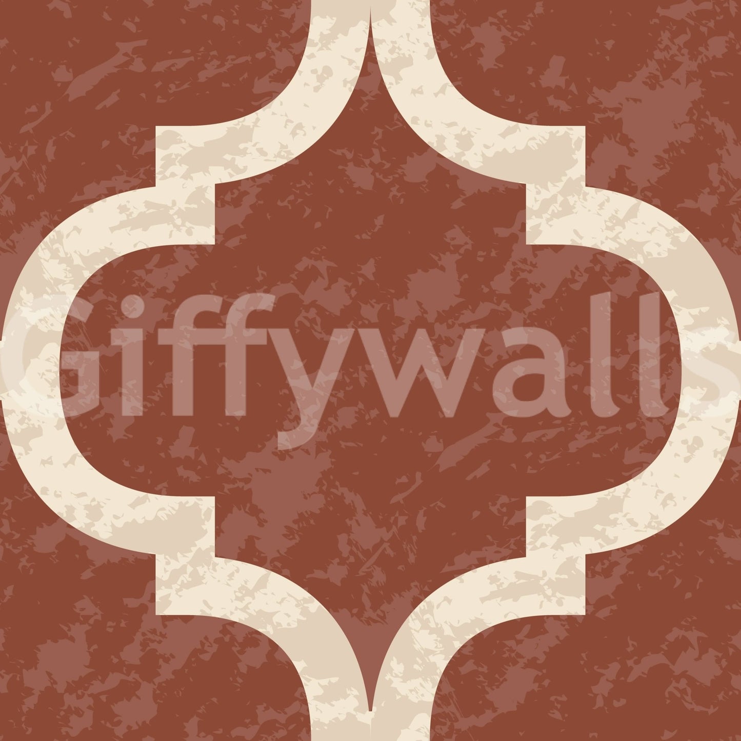 Textured-look amber ogee wallpaper with classic Moroccan shapes
