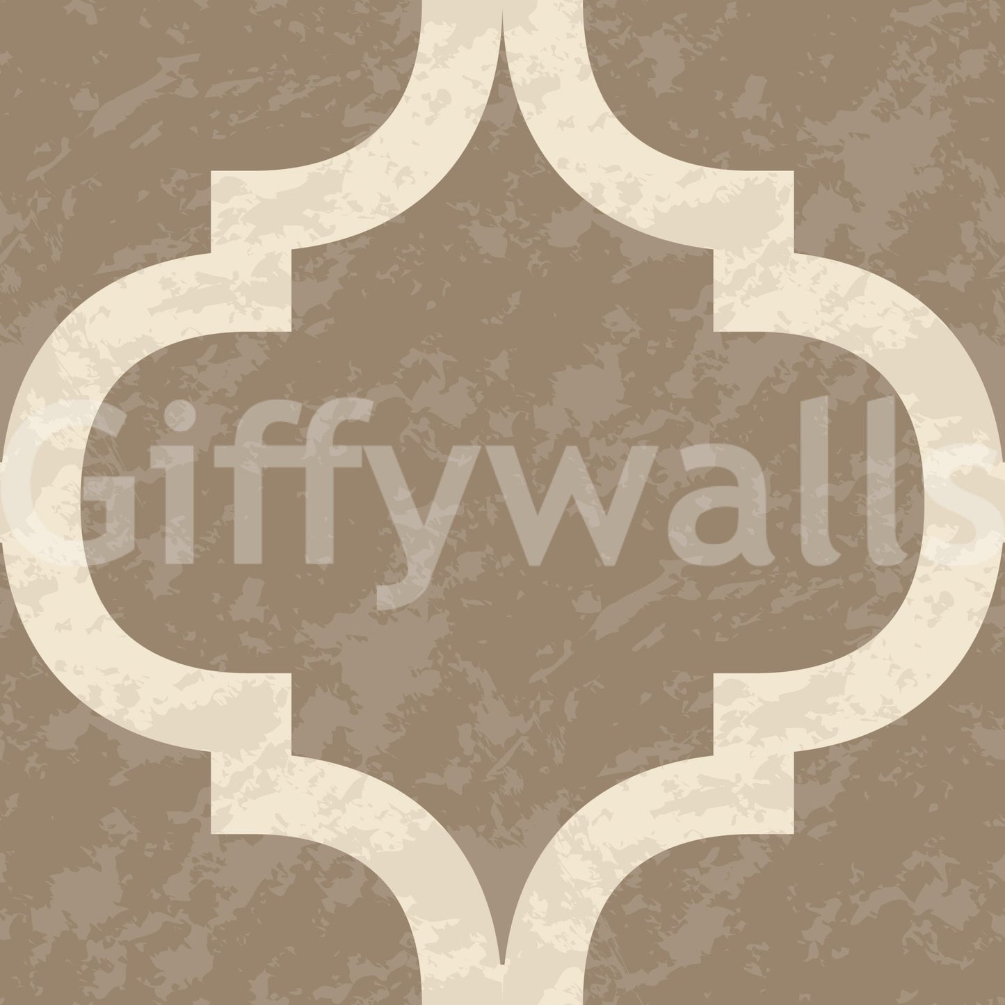 Classic Moroccan trellis wallpaper in burnished gold and cream