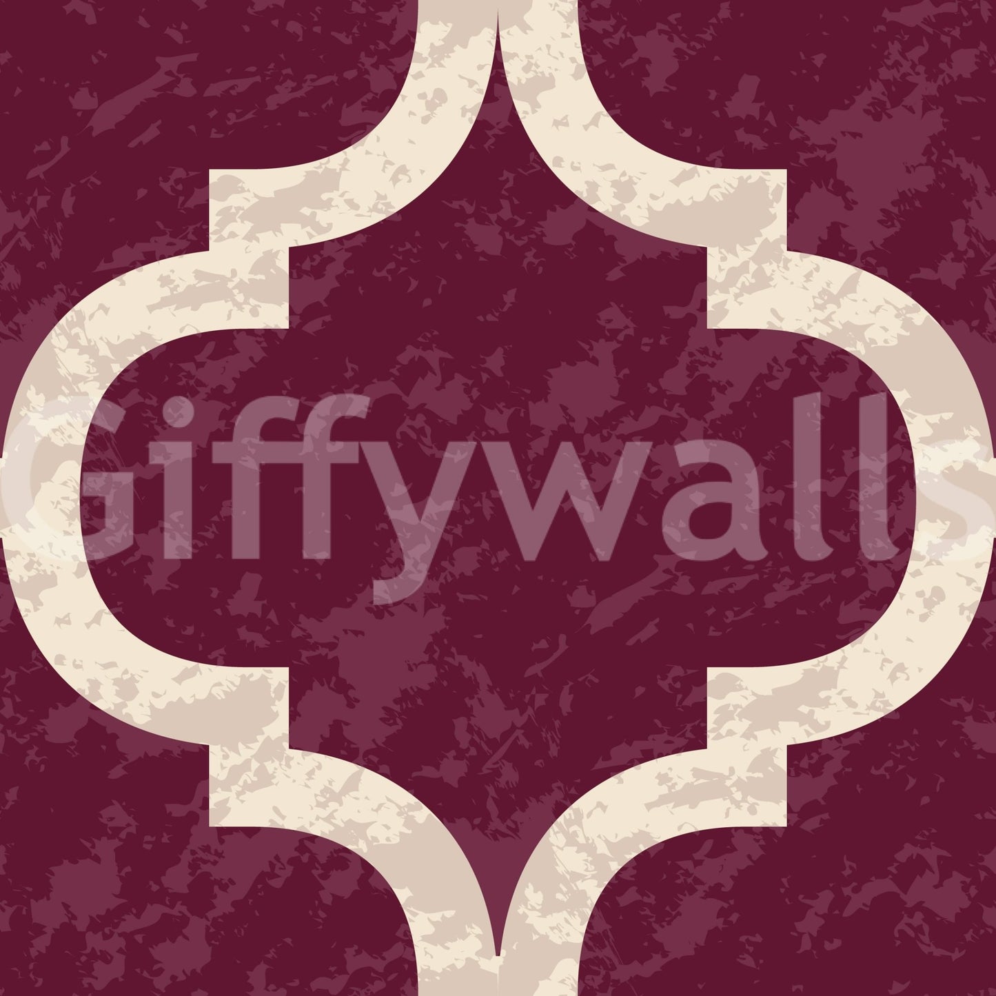 Warm burgundy Moroccan ogee wallpaper for cozy interiors