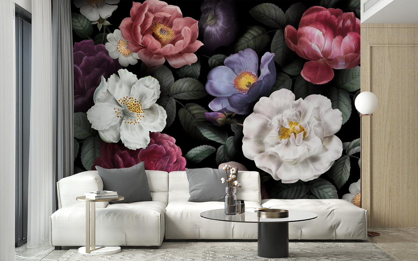 Flower Dark Background Wallpaper Murals - Giffywalls