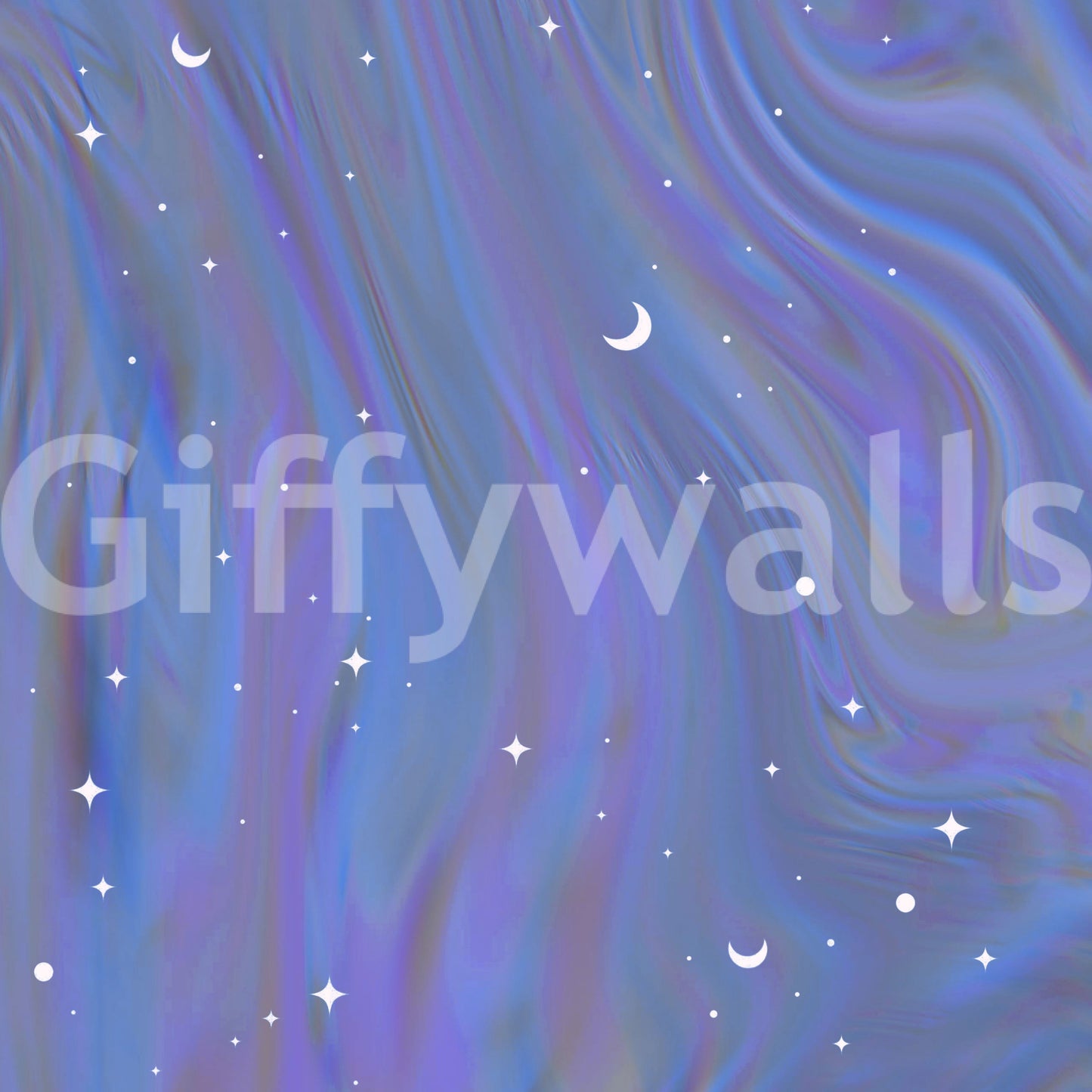 Swirling stars and moon wallpaper