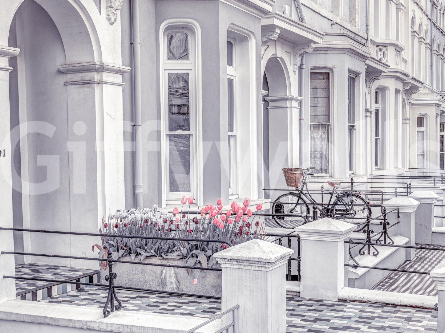 English Houses Facade Wall Mural