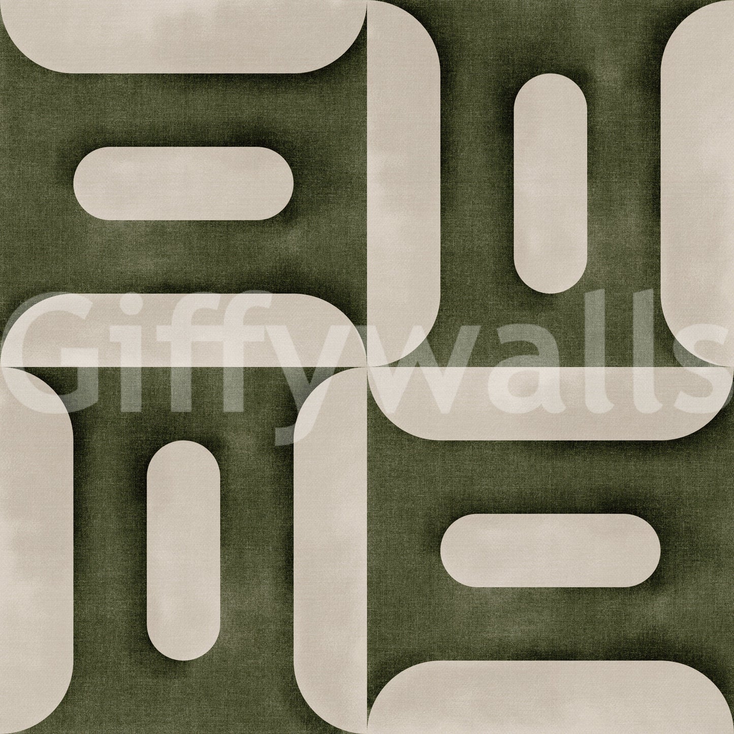 Papier peint olive à motifs géométriques texturés modernes