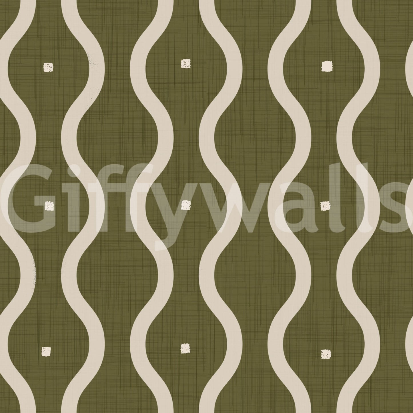 Creative patterned wall hanging, olive green textile effect, refined look.
