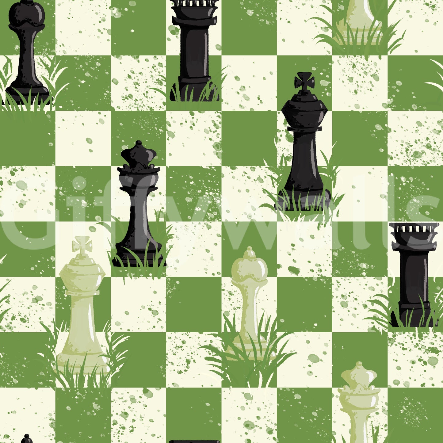Échecs extérieurs - Fond d'écran vert