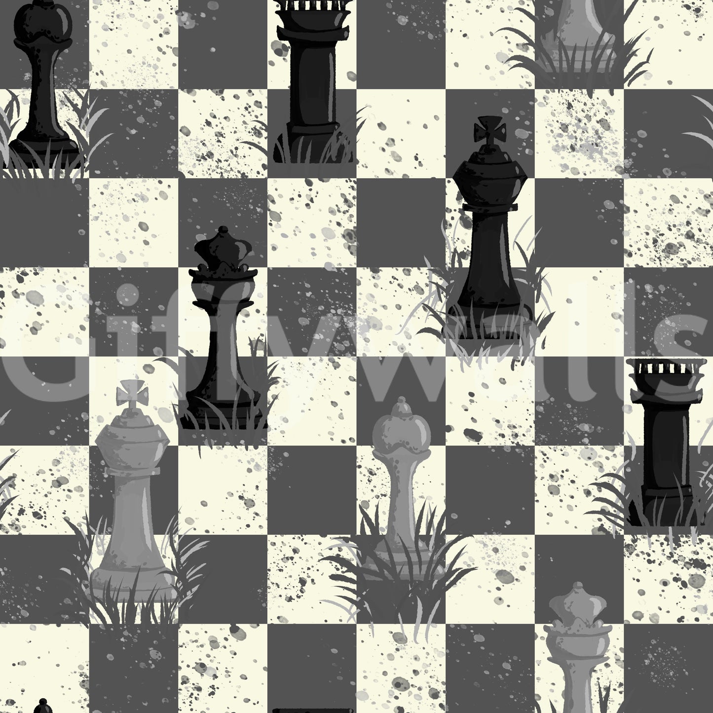 Outdoor Chess - Grayscale / Black and White Wallpaper