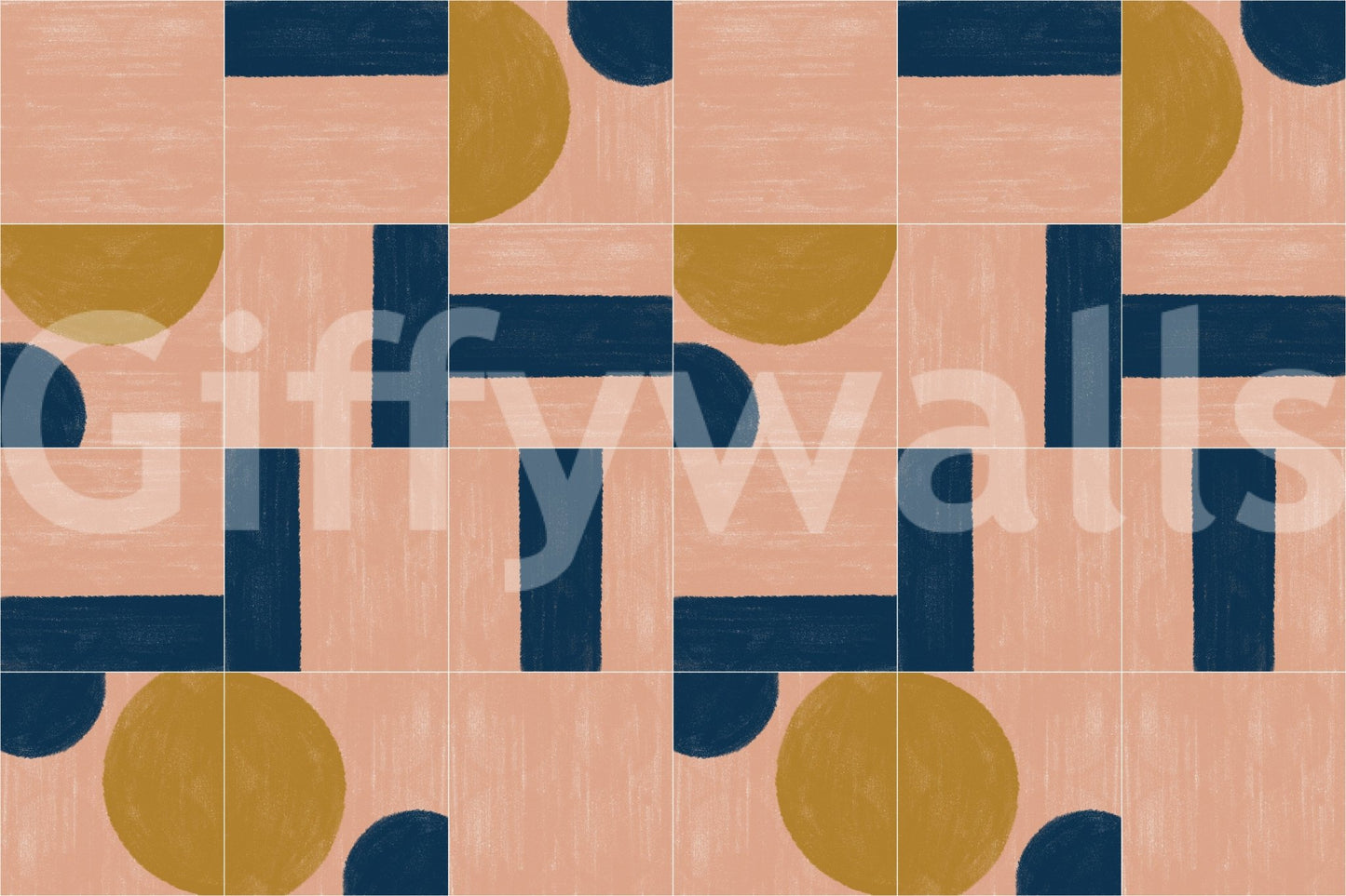 Unique and vibrant painted wall tiles mural for feature walls