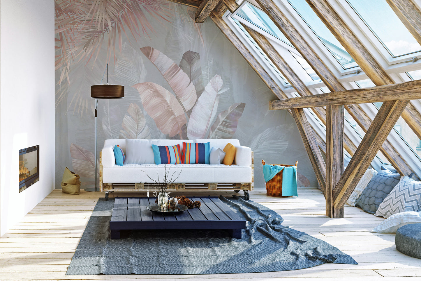 Tropical Escape with Soft Hues Wall Mural