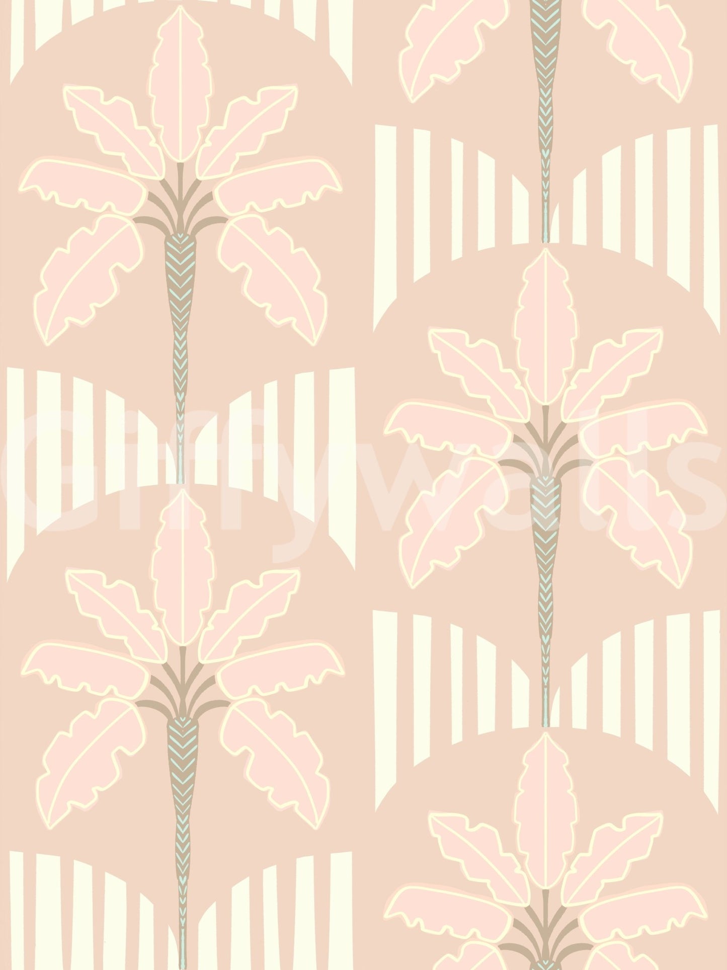 Papier peint Pastel Palm Haven