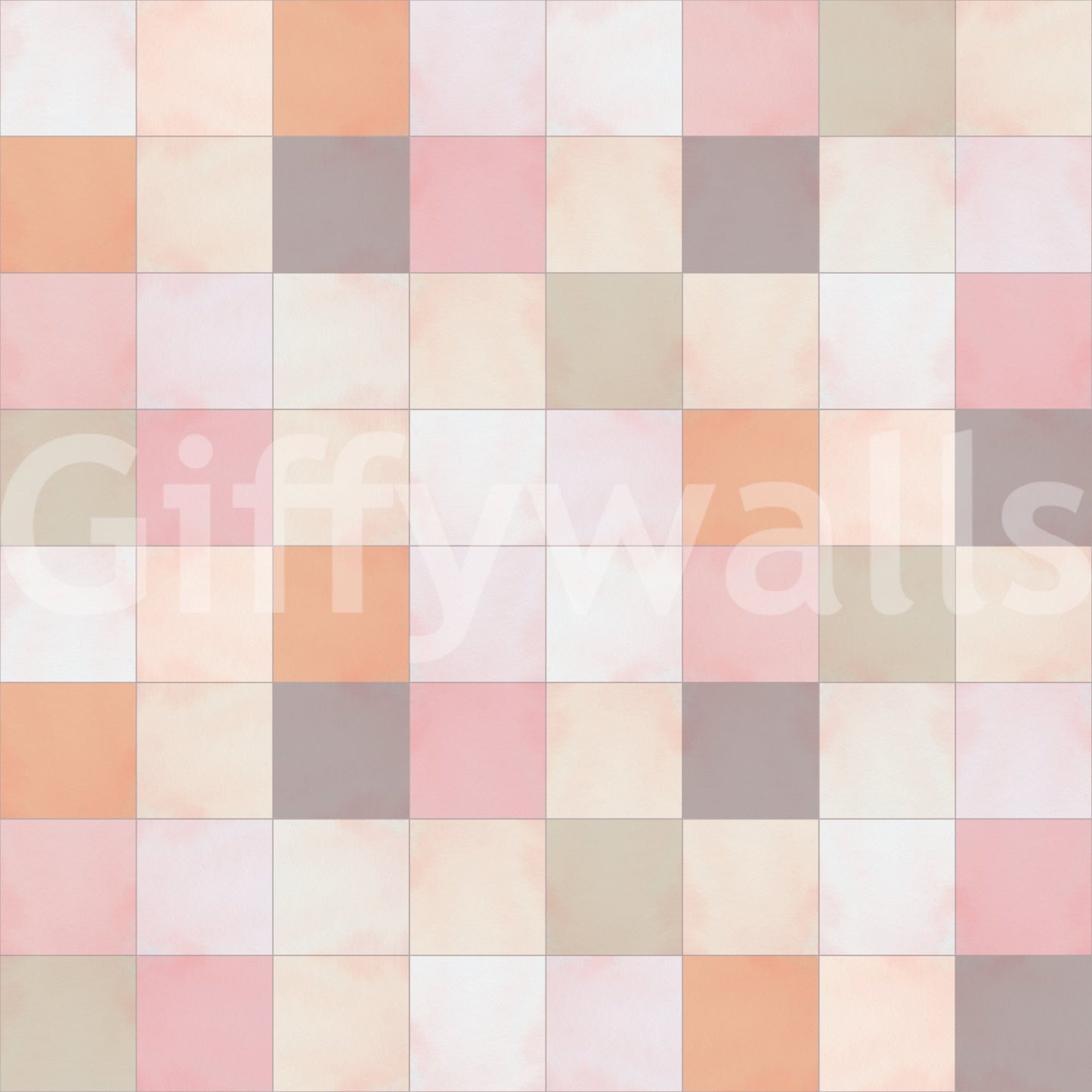 Soft Mosaic Tiles – Peach Glow Wallpaper⁠