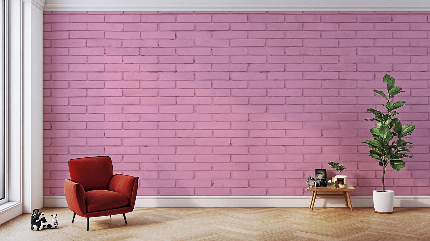 Elegant magenta brick wallpaper for creative studios.