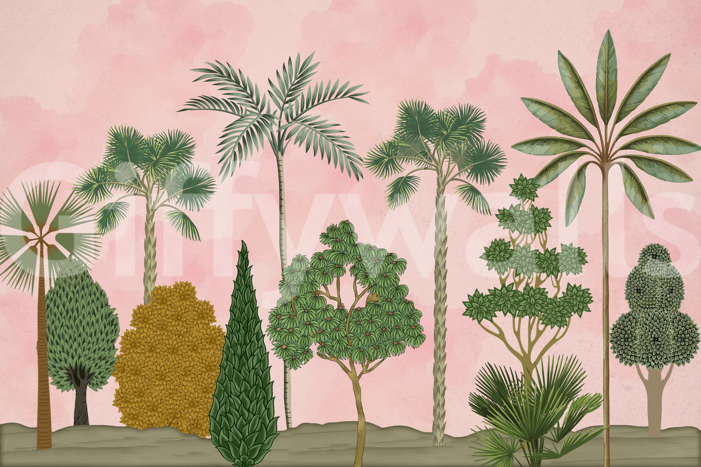 The style is a soft-focus illustration or a painterly design.