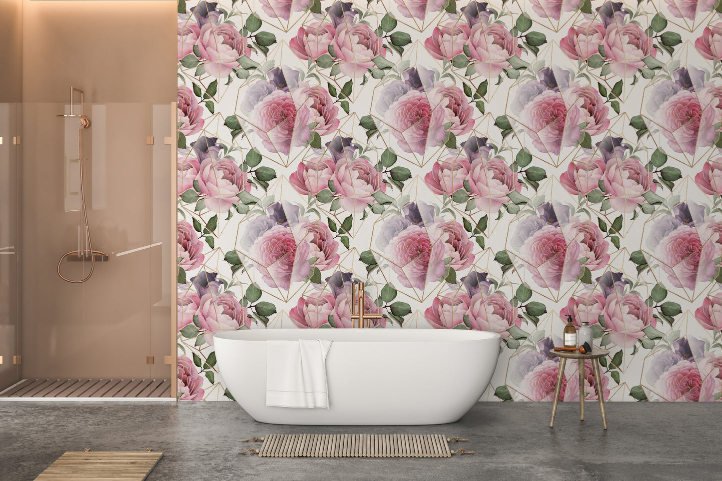 Subtle Pink Watercolor Blossoms Wallpaper