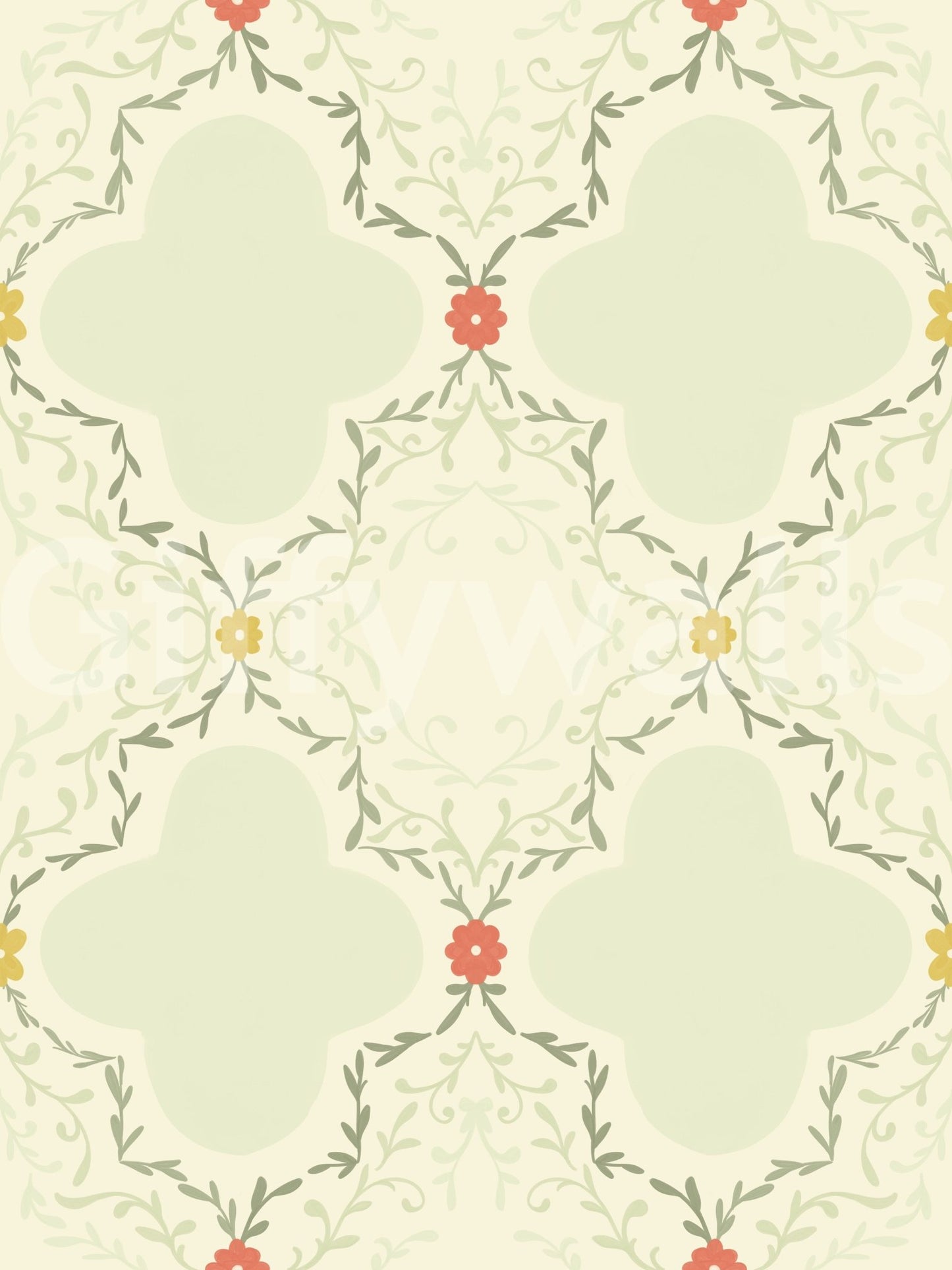 Quatrefoil Vines Wallpaper