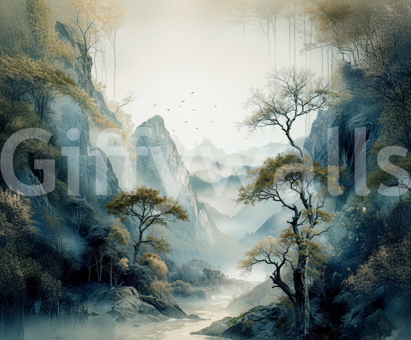 Quiet River Valley Wall Mural