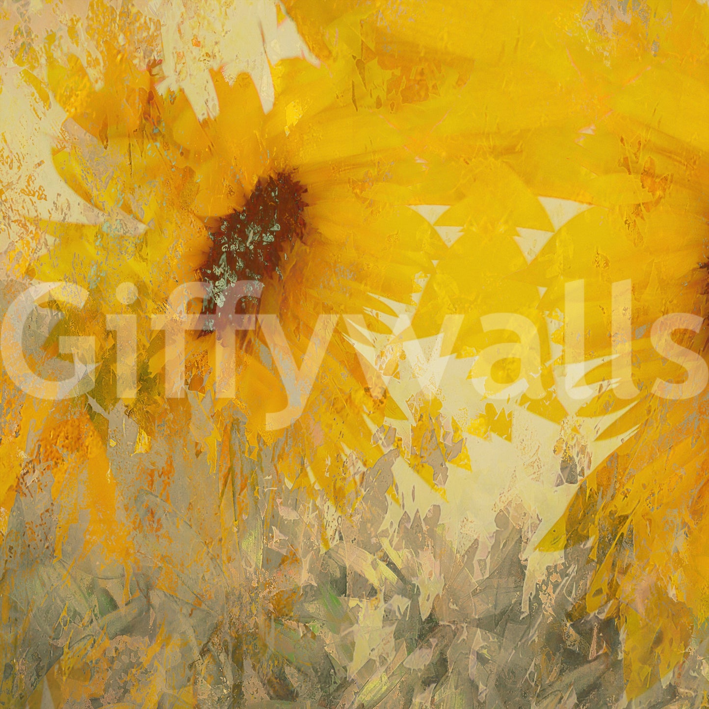 An artistic minimalist form mural for home decor.