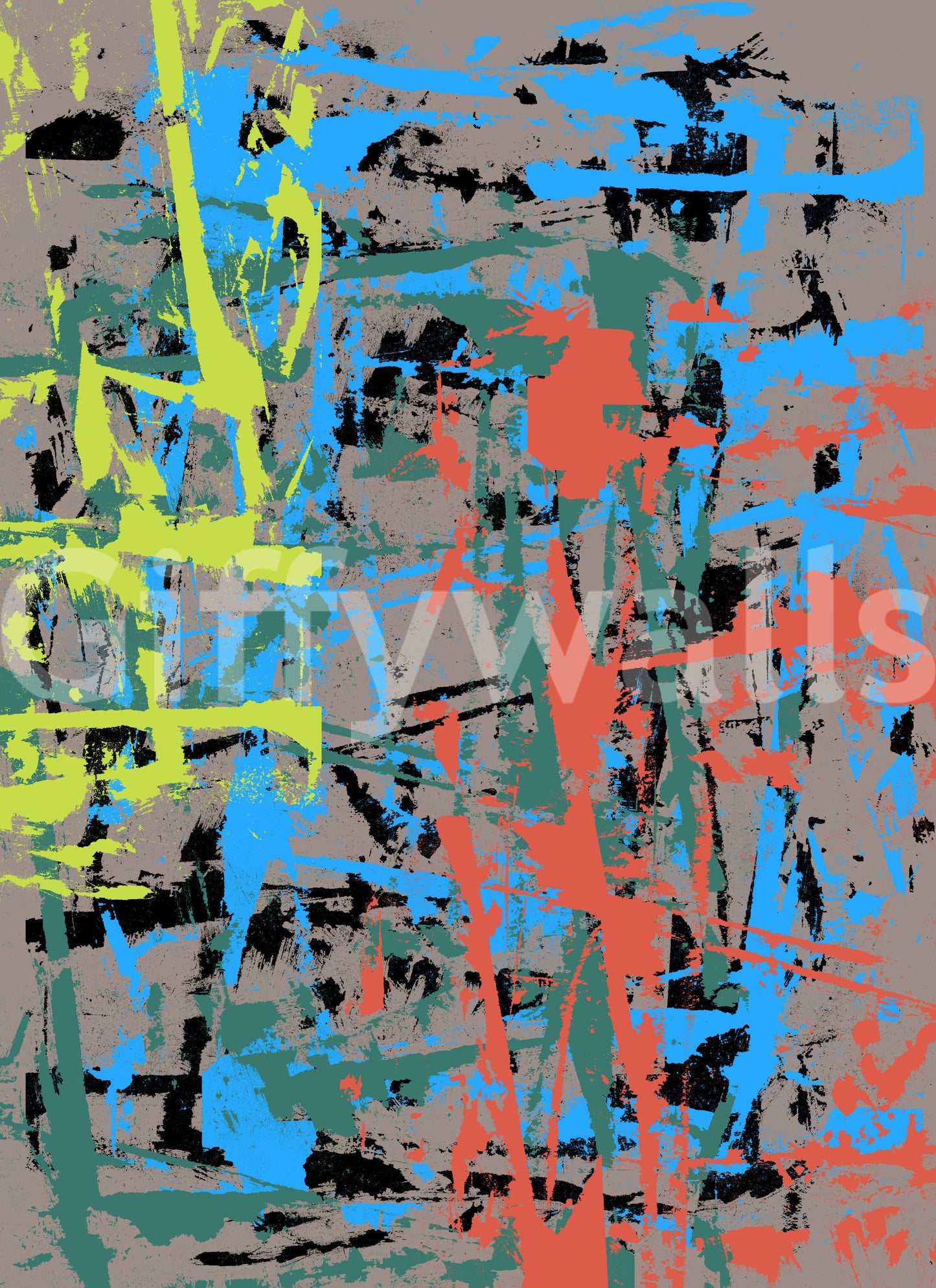 An artistic nature inspired mural for home decor.