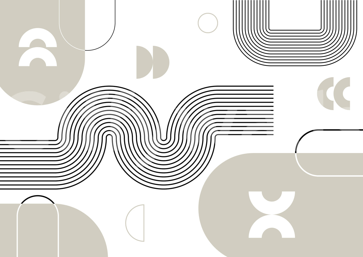 Retro geometryczne fale ścienne Mural