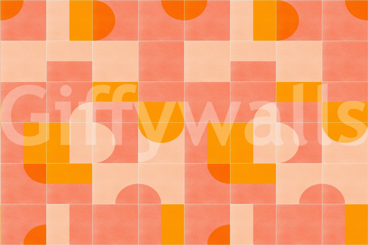 Lively geometric tile mural bringing a vintage touch to your walls