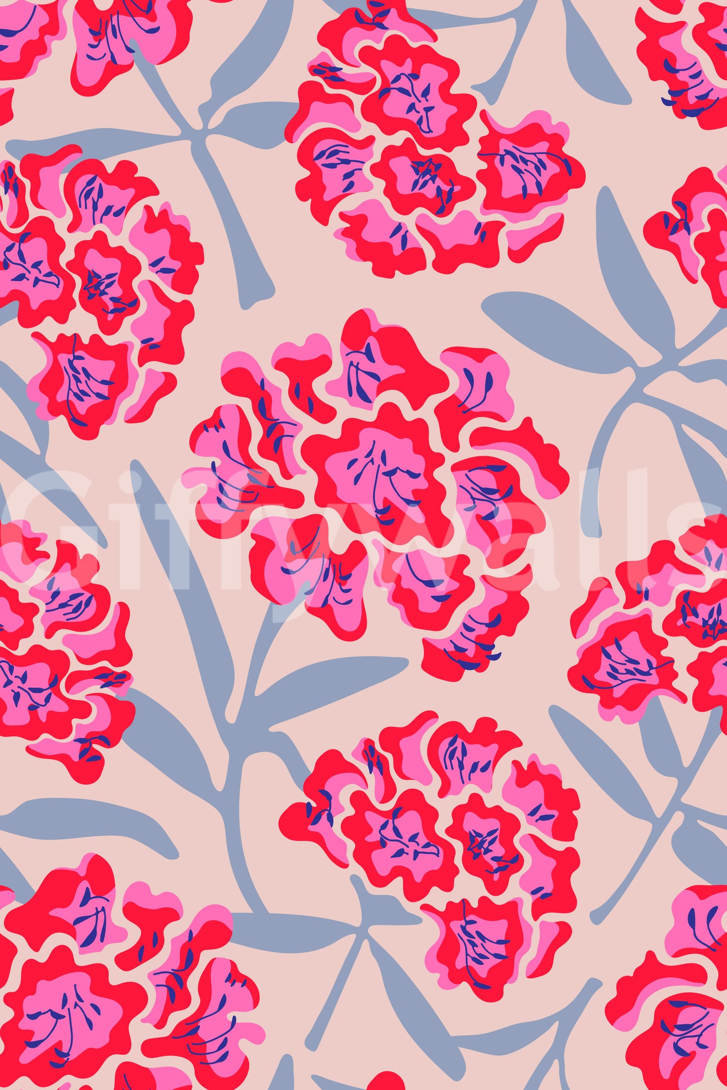 Bold floral wallpaper design