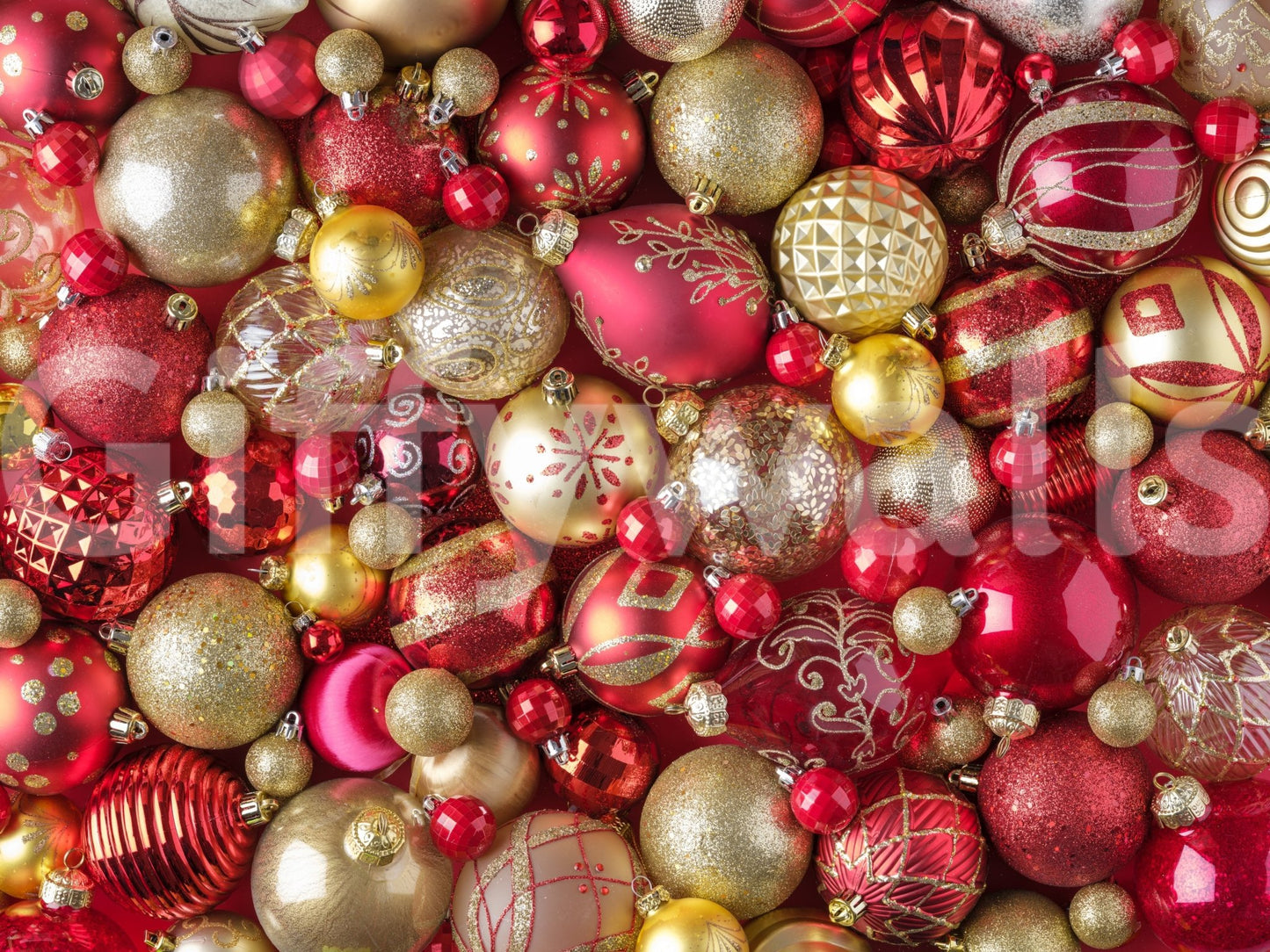 Vibrant red mural with smooth texture