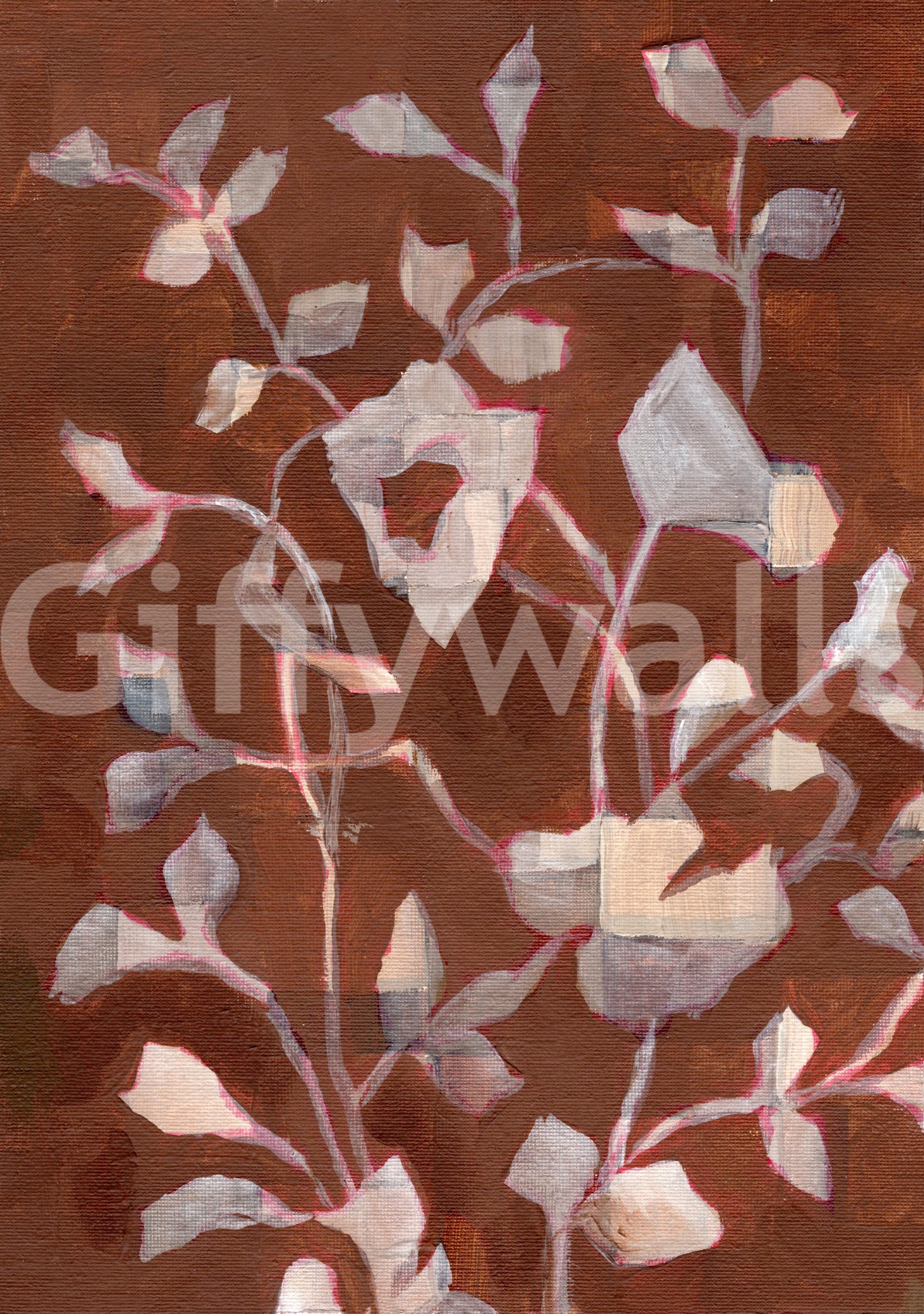 Textured floral wallpaper