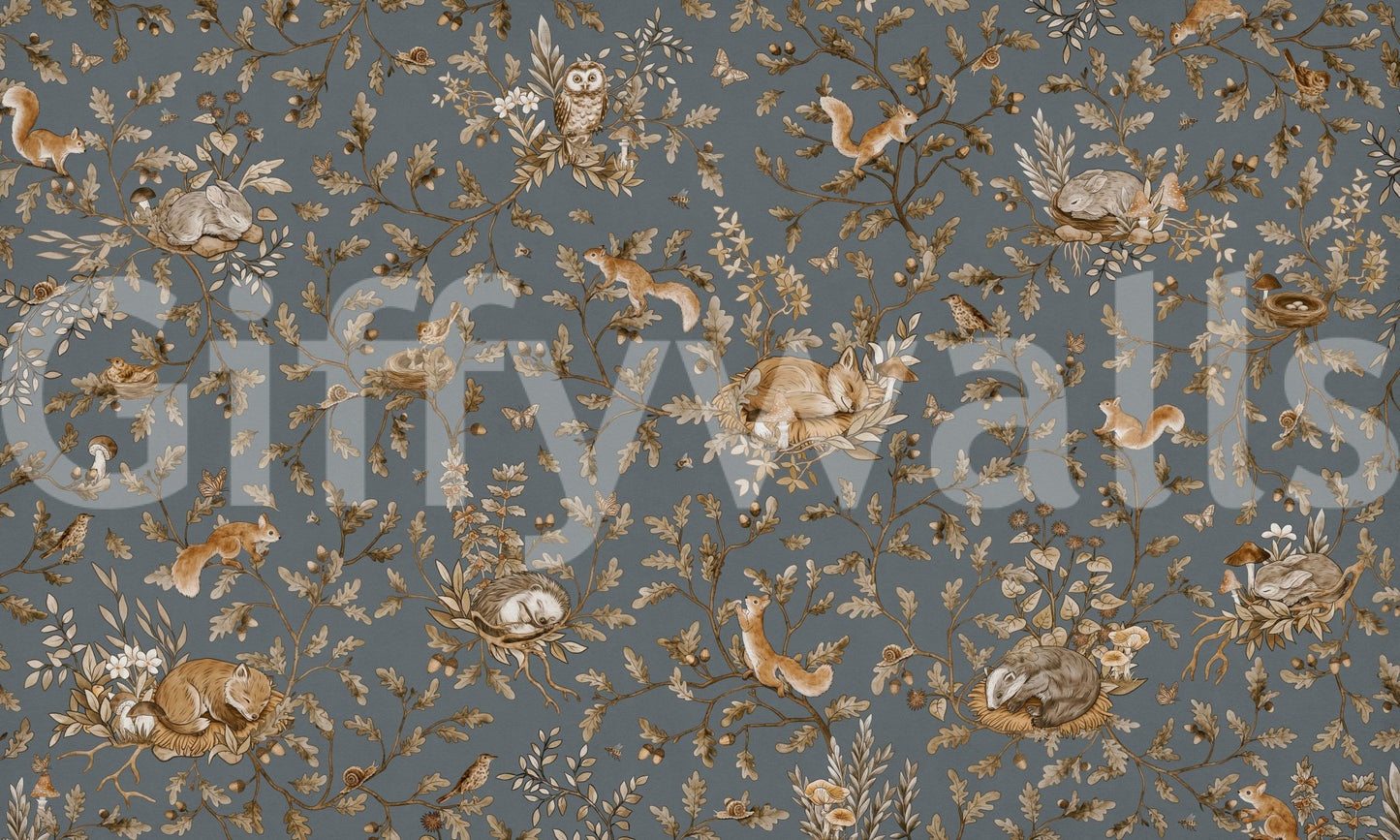 Rustic Forest Motif Wall Mural