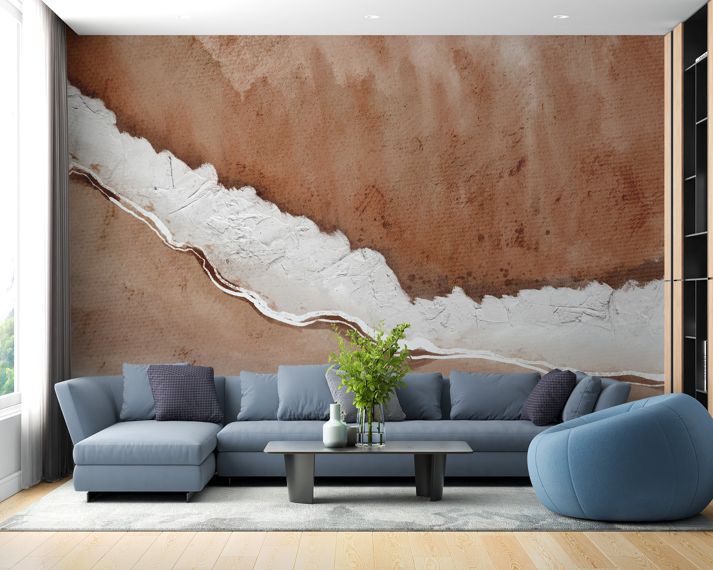 Textured wallpaper with natural hues