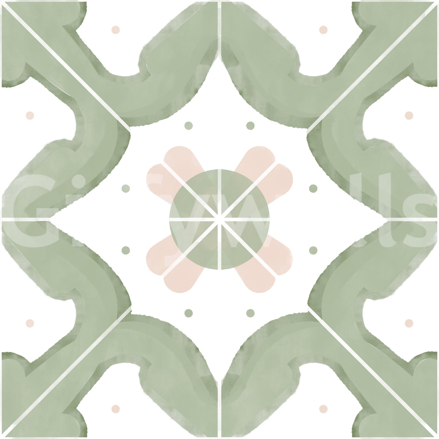 Wallpaper with a pattern of classic squares