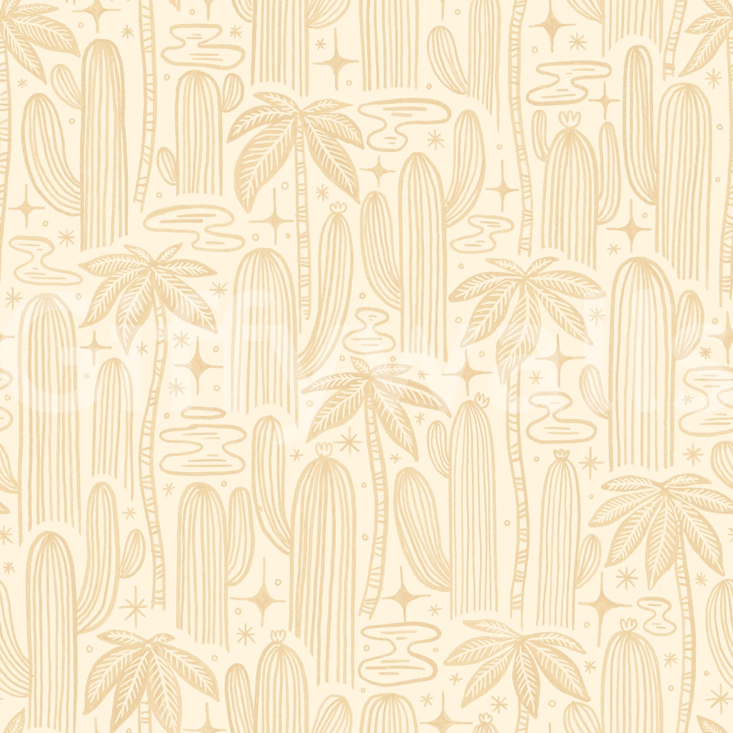 Saguaro Starlight Offwhite white Wallpaper