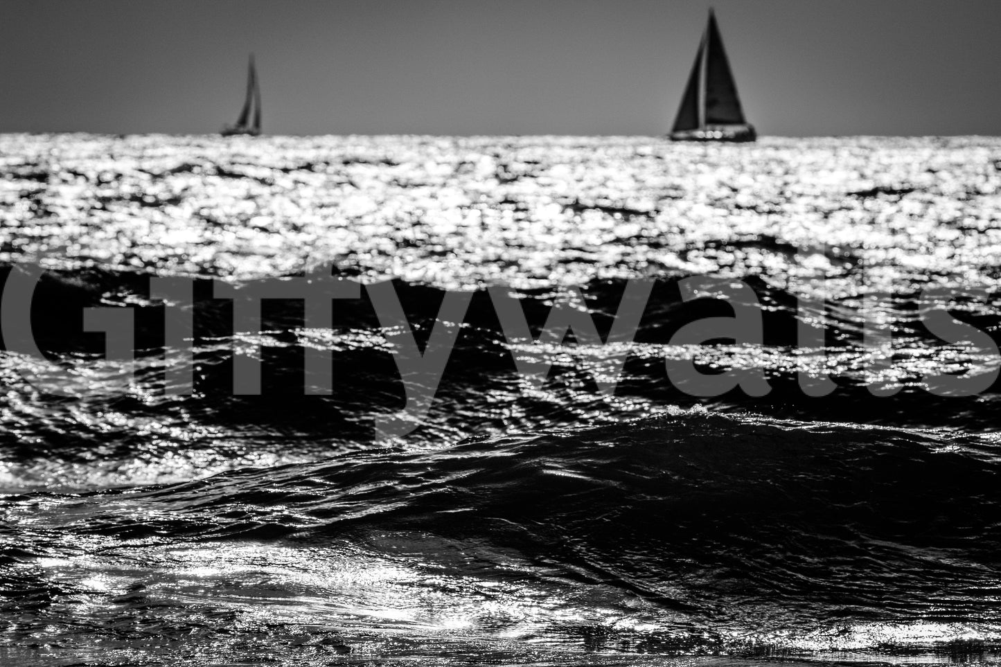 A high-quality serene ocean wall mural for walls.